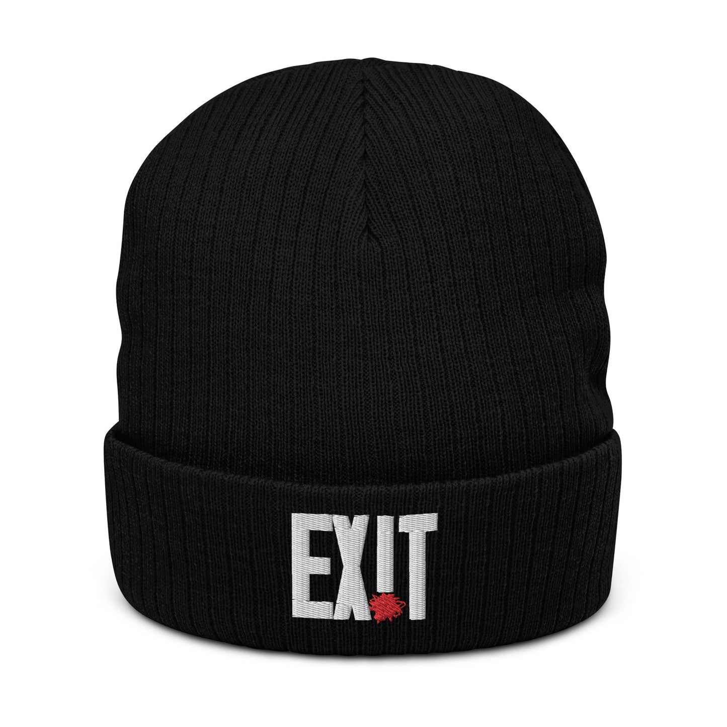 EXIT/ exittheapple logo Ribbed knit beanie