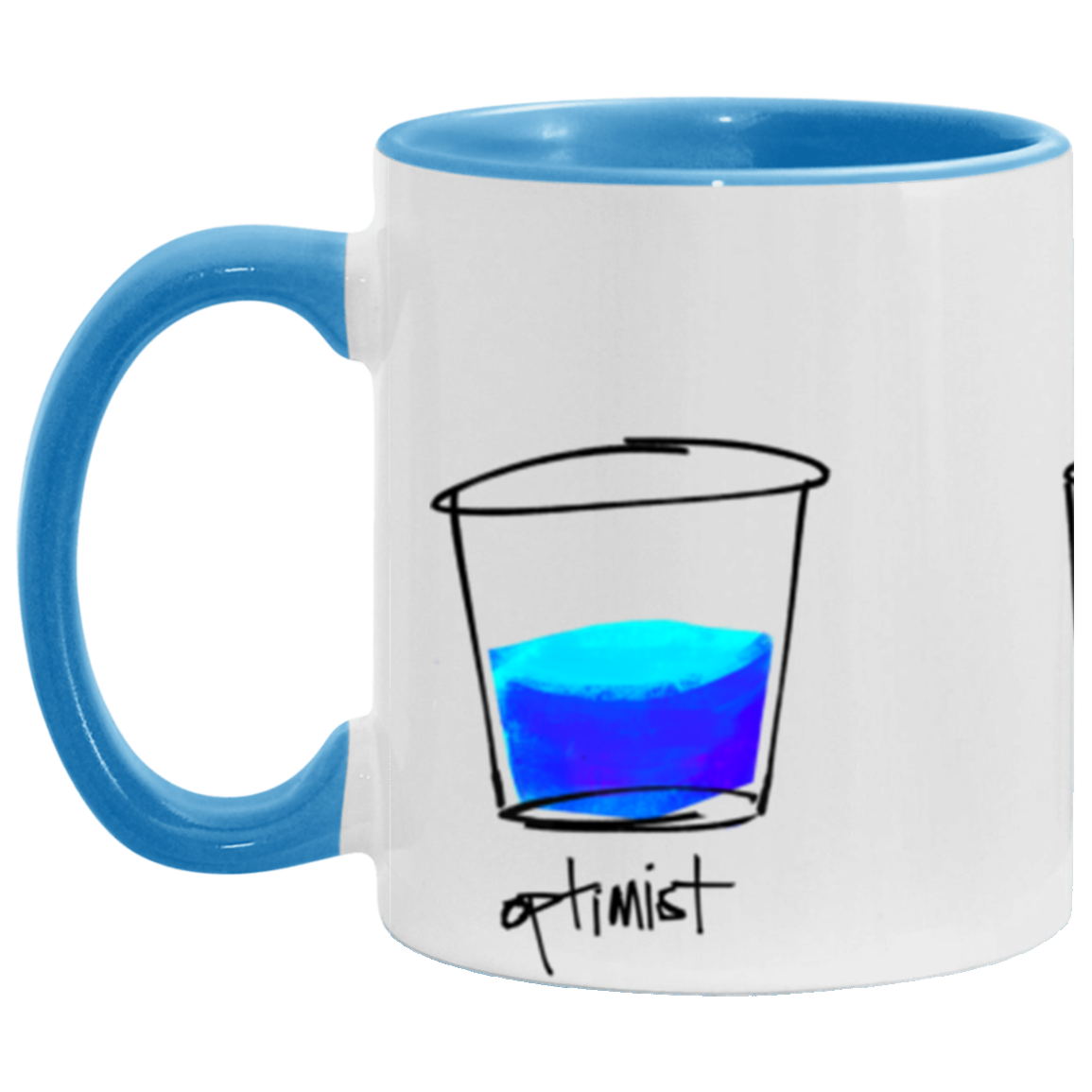 Optimist. Pessimist. Artist. Mug Illustration by pierre bennu (accent colors)