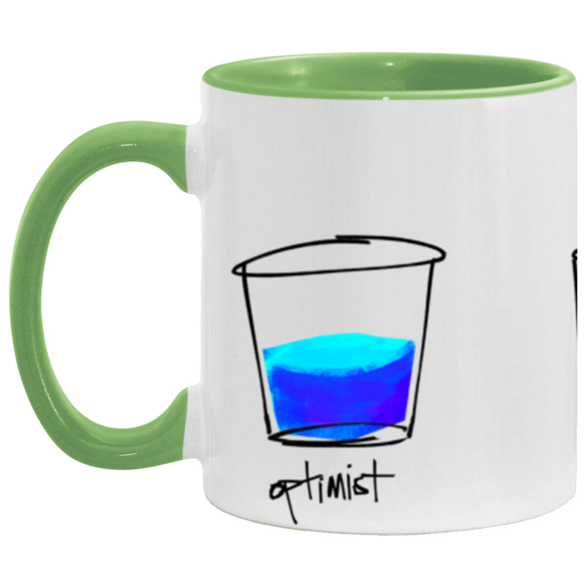 Optimist. Pessimist. Artist. Mug Illustration by pierre bennu (accent colors)