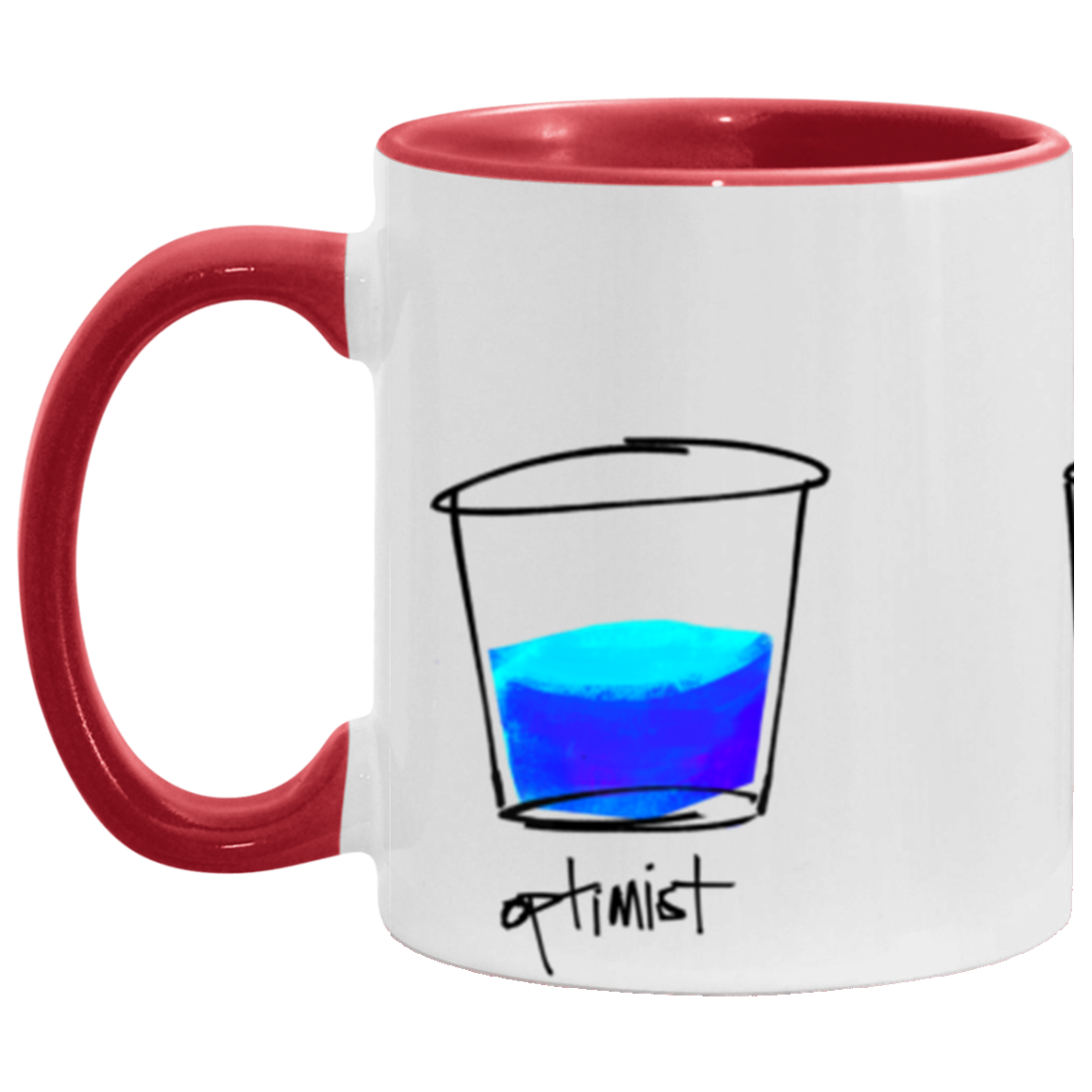 Optimist. Pessimist. Artist. Mug Illustration by pierre bennu (accent colors)