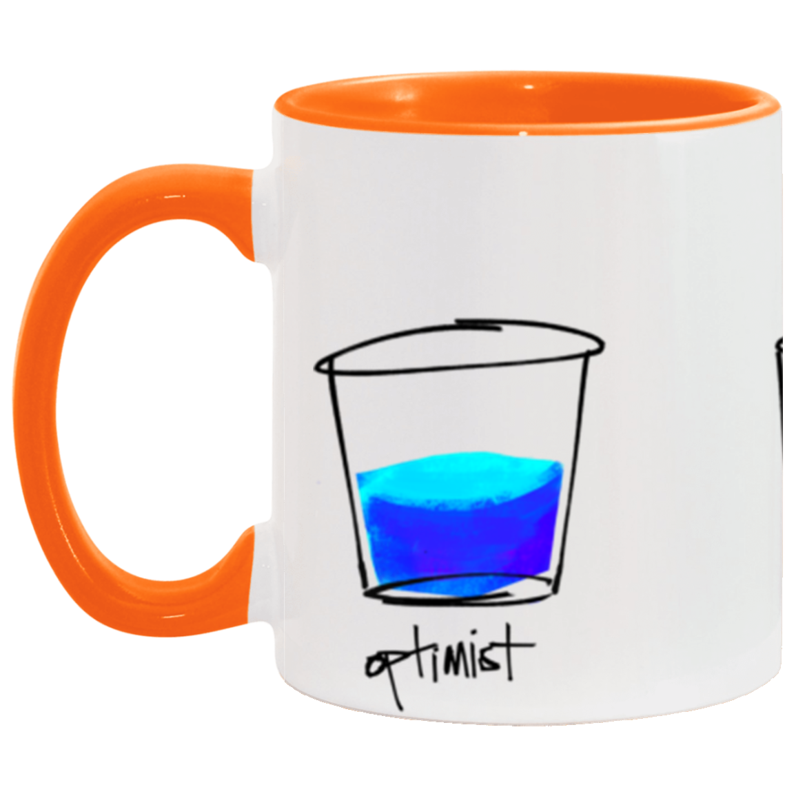 Optimist. Pessimist. Artist. Mug Illustration by pierre bennu (accent colors)