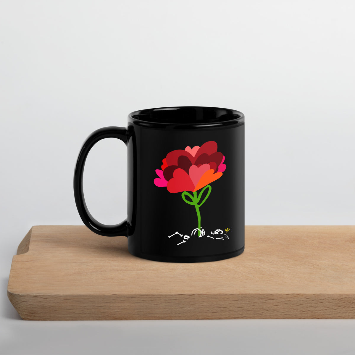 LOVE REMAINS! Black glossy MUG