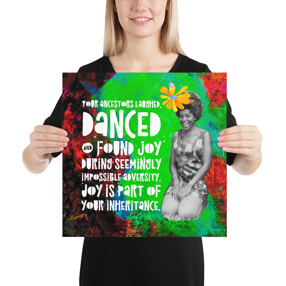 "Joy is part of your inheritance" Affirmation Print Collage by pierre bennu