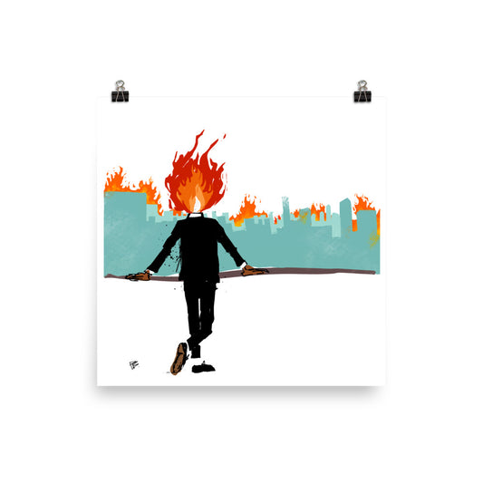 THE FIRE NEXT TIME literary poster triptych - James Baldwin Reimagined Book Cover 16 X 16 archival print by pierre bennu #2 of 3