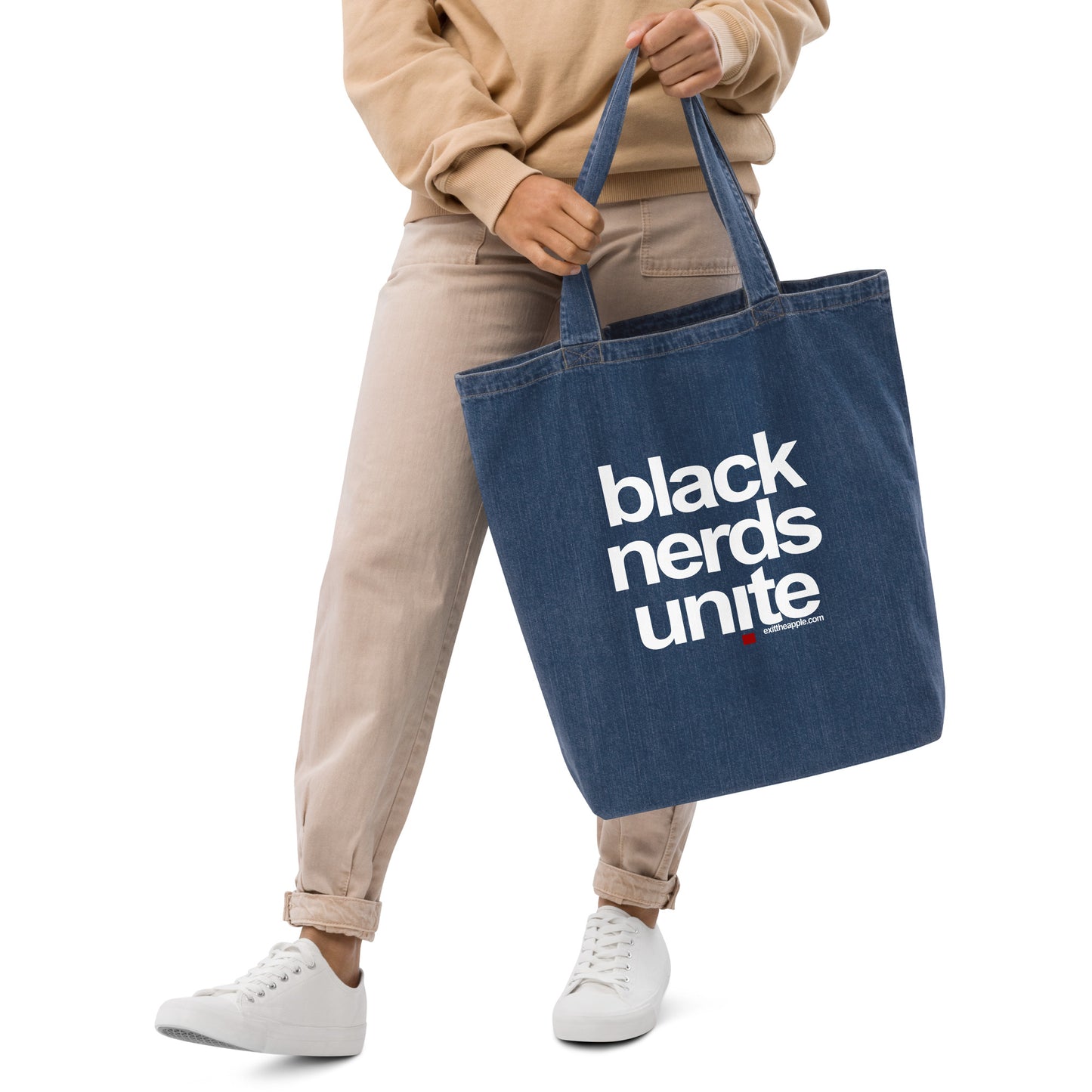 Black Nerds Unite - the Organic denim tote bag