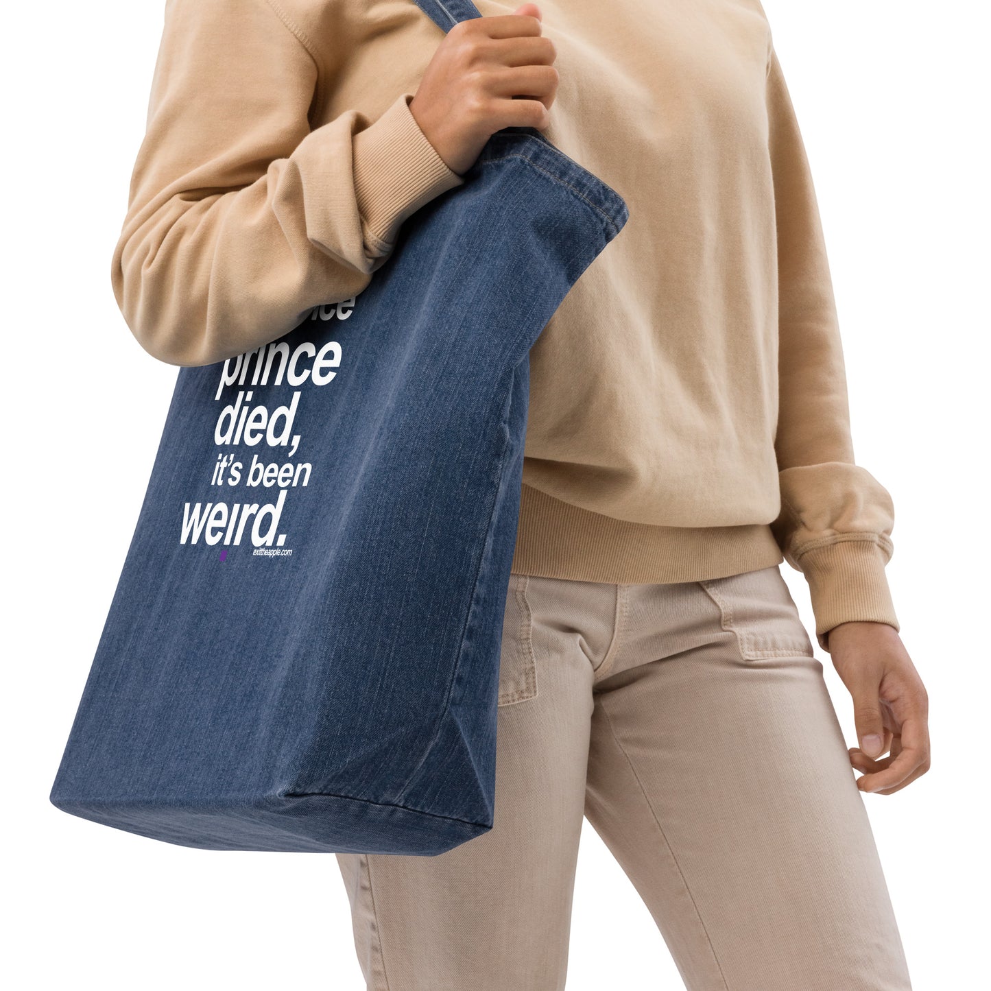 Ever Since Prince Died -- the organic denim tote bag (clean version)