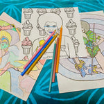 Load image into Gallery viewer, Sneak Peek! (download) Album Artwork Coloring Book Sample (Print At Home / digital coloring pages PDF)
