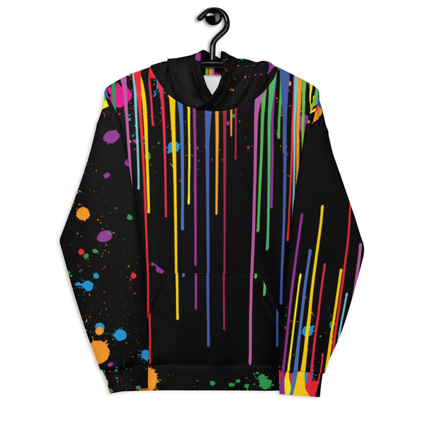 Splatter Sleeve Graphic Hoodie, Multi color