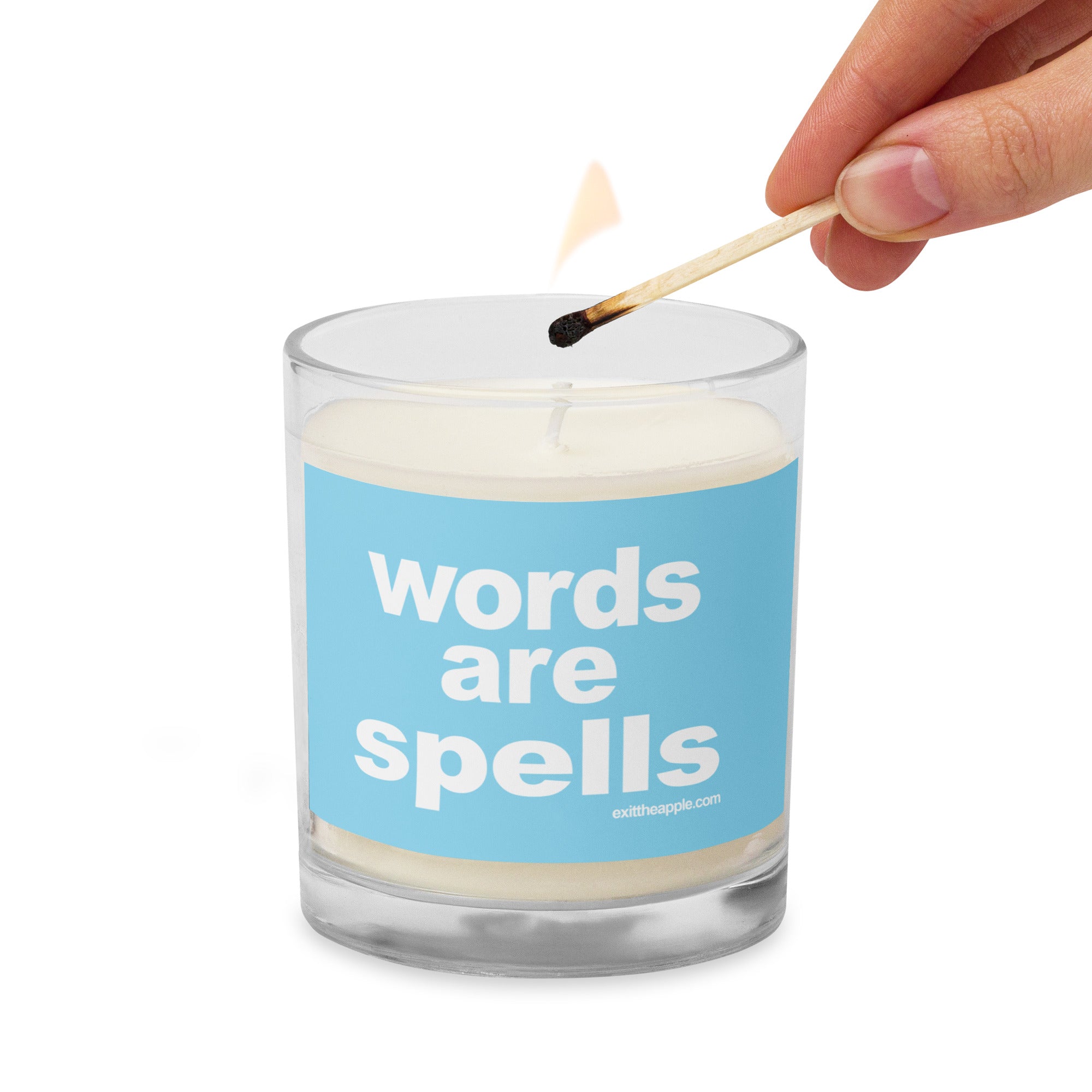 WORDS ARE SPELLS Glass jar soy wax candle