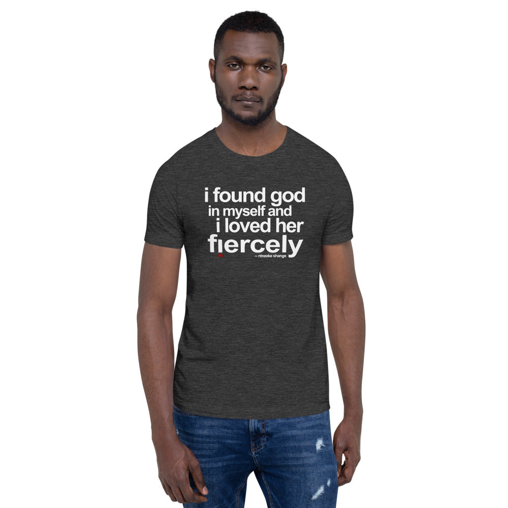 Ntozake Shange "i found god..." tee from the quote collection. Unisex Tee